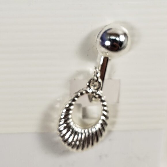 Women's Stunning Polished Silver tone Dainty Hoop Clip-on Drop Earrings, 1-inch - Picture 3 of 8